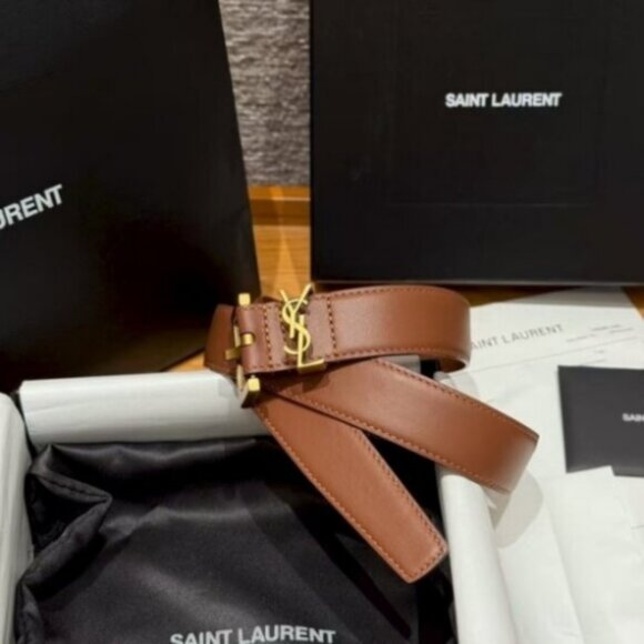 Signature Saint Laurent Brown Waist Belt - Picture 8 of 9
